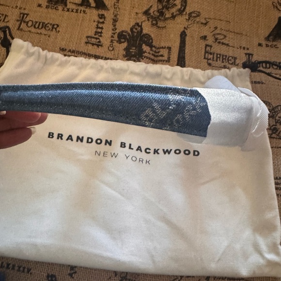 New Condition, Brandon Blackwood Medium Nia Bag Monogram Denim - Picture 9 of 10